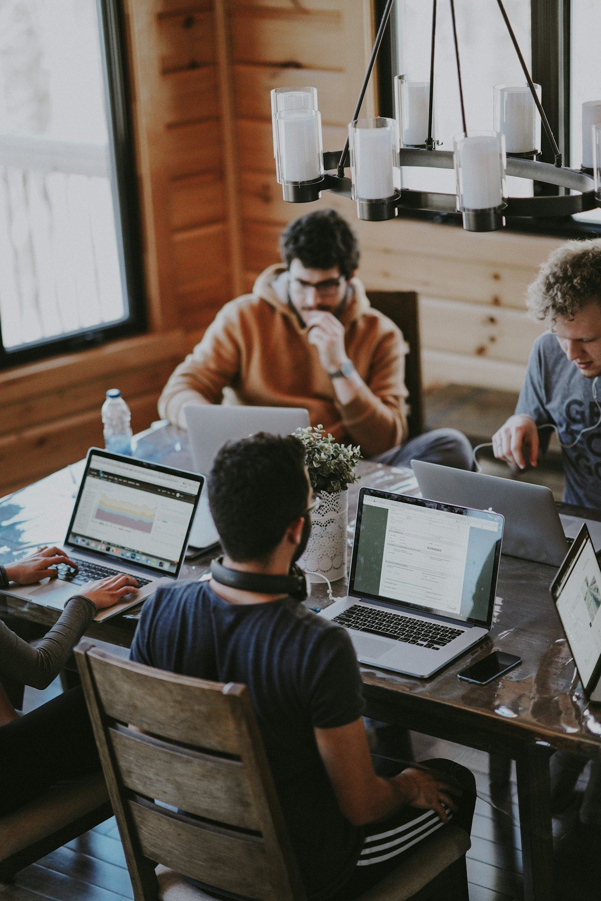 A team collaborating in a modern office